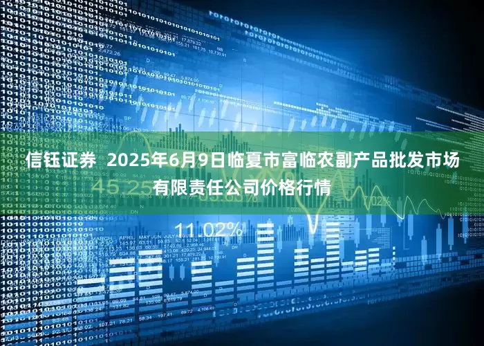 信钰证券  2025年6月9日临夏市富临农副产品批发市场有限责任公司价格行情